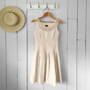 New Directions Creamy Off White Dress with Pleats